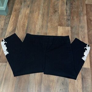 Alfani Crop Pants.  Size 12P.  Classic black and white.  Lace embellishments.